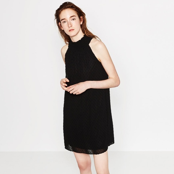 Zara Dotted Mesh Plumetis Dress - Picture 2 of 5